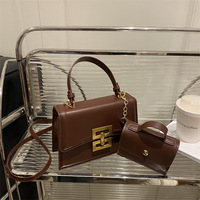 Nouvel ensemble de luxe polyvalent 2 pièces 2026 : Sac à main et sac à bandoulière en cuir PU pour femme