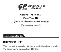 Kit de test rapide Getein Canine Tnl (cTnl) (essai d'immunofluorescence) pour la détection quantitative du cTnl