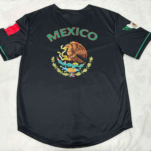 Haute qualité personnalisé mexique maillot mexique maillot de Baseball aigle Baseball chemises boutonnées <span class=keywords><strong>drapeau</strong></span> mexicain maillot de Baseball - Product Image 5