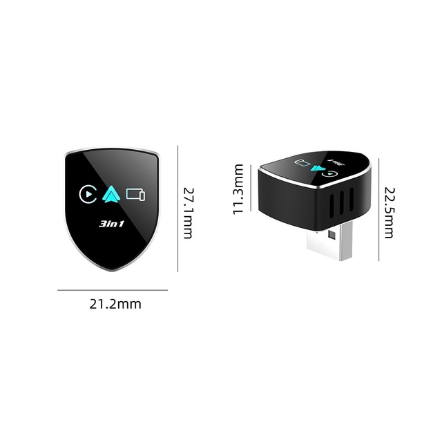Car Machine Interconnection Box 3-in-1 Wireless CarPlay & Android Auto Module with AirPlay Smart Mirror Screen