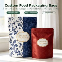 Sachet Doypack personnalisé en feuille d'aluminium résistant aux hautes températures avec encoche de déchirement pour Rendang Curry
