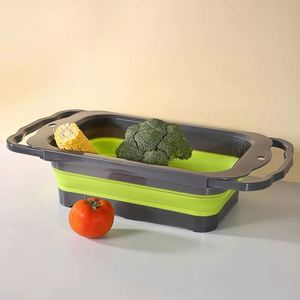 Passoire pliable et rétractable en silicone pour évier et panier d'égouttage - Product Image 2