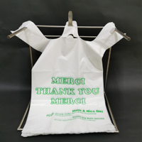 Sac transparent en plastique transparent pour restaurants Sacs à emporter personnalisés Sacs d'emballage alimentaire en plastique pour t-shirt avec logo