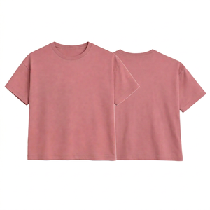 เสื้อยืดโอเวอร์ไซส์ผู้หญิง ทรงครอป ผ้าฝ้าย ระบายอากาศดี คอกลม แขนสั้น สไตล์สตรีทแวร์ ทรงหลวม ใส่สบาย แฟชั่นฤดูร้อน แบบเรียบง่าย - Product Image 1