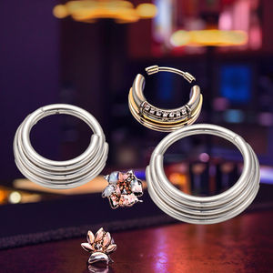 Anneau de nez en titane G23 en gros, <span class=keywords><strong>piercing</strong></span> tendance pour le nombril, anneau de <span class=keywords><strong>narine</strong></span>, septum, <span class=keywords><strong>piercing</strong></span> de fiançailles et de mariage pour femmes et hommes - Product Image 2