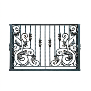 Rampe de balcon en fer forgé de style victorien KHP KHP-BRO-02, murale, résistante à la rouille, facile à assembler, avec motifs complexes - Product Image 1
