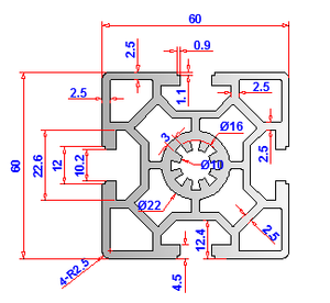 European Standard Industrial Aluminum Profiles 6060 2.5mm Thick Square Shape Single Groove Cutting Available for Robot <b>Fence</b> - Product Image 2