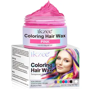 IKZEE toptan özel organik kırmızı mor olmayan yağlı private label renkli saç çamur, geçici saç vaksı kadın erkekler için