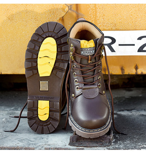 Groothandel Heren Lederen Neus Pet Werklaarzen Winter Outdoor Wandelen Veiligheidsschoenen Met Rubber Voor De Bouw - Product Image 2