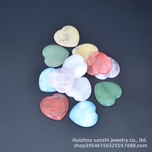 Cuore in <span class=keywords><strong>Giada</strong></span> Naturale da 30mm, Sottile, Lucido, in Quarzo Rosa, con Lettera Incisa, Ornamento Gioiello Fai-da-te a Forma di Cuore da Tasca - Product Image 3