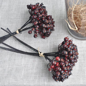 Bouquets de fruits artificiels faits main (<span class=keywords><strong>Baies</strong></span>, Cynorhodons, Aubépines, Pommes crabapple) en plastique écologique 32CM pour la décoration intérieure et les mariages - Product Image 4