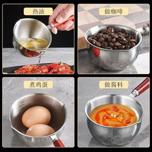 Petite <span class=keywords><strong>casserole</strong></span> en acier inoxydable Offre Spéciale Mini marmite à lait Poêle à oeufs Poêle de cuisson - Product Image 5