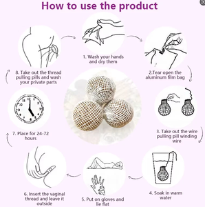 Perlas Detox Yoni, Cuidado <span class=keywords><strong>Vaginal</strong></span> Herbal, Antiinflamatorio, Ampolla Reafirmante <span class=keywords><strong>Vaginal</strong></span>, Blíster en Bolsa de Papel de Aluminio Plateado, Natural - Product Image 5