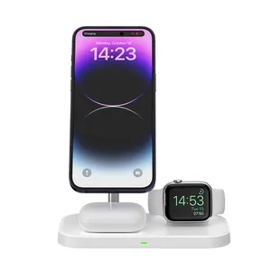 15W Fast Charger Stand For Iphone 14 13 12 Series Mobile Phones Portable Wireless Charger For Watch Ultra 8 7 6 5 4 3