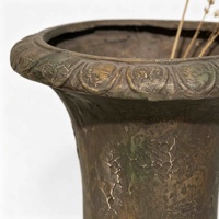Urne à fleurs MGO vintage, style romain, pot à fleurs en relief, vase décoratif rustique pour plantes vertes d'intérieur et d'extérieur