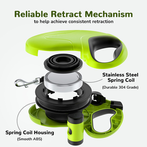 <span class=keywords><strong>Laisse</strong></span> <span class=keywords><strong>rétractable</strong></span> automatique pour animaux de compagnie avec bandes réfléchissantes, anti-emmêlement à 360°, commande à un bouton, en nylon durable et ABS, <span class=keywords><strong>laisse</strong></span> longue extensible pour <span class=keywords><strong>chien</strong></span> - Product Image 2