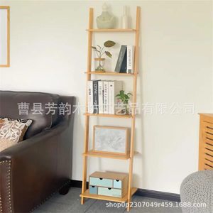 Ladder <b>Shelf</b> Wooden Storage Rack 5 Tier Multifunctional Bookshelf For Living Room <b>Bedroom</b> Home Organization - Product Image 3
