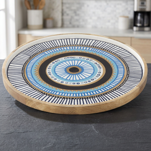 <b>Wood</b> and Enamel Serving Tray 37.5cm - Product Image 3
