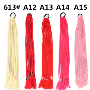 Perruque synthétique tressée à la main <span class=keywords><strong>africaine</strong></span> pour femme, cheveux au crochet, queue de cheval effet décoiffé, 50g, soie haute température à trois brins, double tissage à la machine - Product Image 5