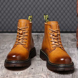 Bottes <span class=keywords><strong>Chelsea</strong></span> montantes pour hommes, hiver, mi-mollet, doublées de polaire, chaudes, décontractées, rétro, tendance, semelle en caoutchouc, style décontracté - Product Image 4