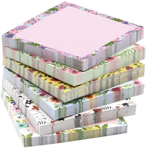 Myway 6 piezas personalizado elegante Floral Bloc de notas al por mayor juego de notas adhesivas en caja con pines magnéticos