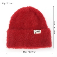 Hautfreundliche Weiche Kunstfell-Jacquard-Strickmütze für Damen Herbst Winter Japanischer Stil Beliebt Online Warm Winddicht Einfarbig