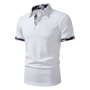 Men's Color Block <b>Collared</b> <b>T</b>-<b>Shirt</b>, 2026 New Loose Oversized Plus Size Short Sleeve Casual Streetwear Tee - Product Image 3