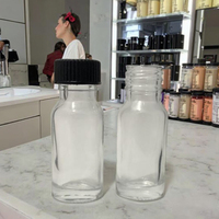 Botol kaca Boston bening 15ml 0.5oz dengan tutup sekrup layar wadah Makeup kosmetik cetak