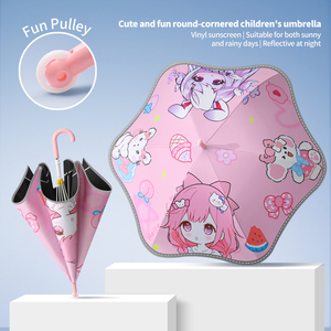 Ombrelli di alta qualità di vendita diretta della fabbrica di ombrelli per bambini con motivi carini per giorni soleggiati e piovosi - Product Image 2