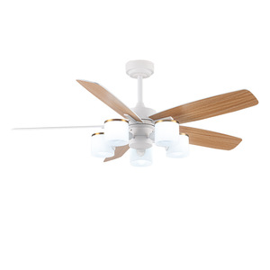 <b>Ceiling</b> <b>Fan</b> Light With Wood Blades 52 Inches LED Integrated For Living Room And Bedroom - Product Image 1