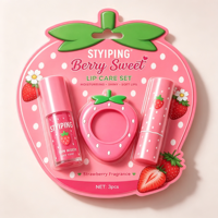 SIYIPING 2026 – Nouvelle collection populaire de baumes à lèvres à la fraise en gros – Kit de maquillage 3-en-1 : huile et baume à lèvres aux fruits mignons