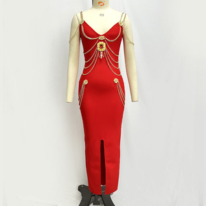 Abito Lungo Estivo di Lusso <span class=keywords><strong>da</strong></span> Donna, Sexy Nero con Spalline Sottili, Elegante per Cerimonie, Serate Formali, Feste, con Diamanti Naturali, Vestito a Tubino - Product Image 2