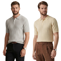 Nouveaux Polos Décontractés Tricotés pour Hommes 2026 – Tissu de Haute Qualité, Coupe Ample, Logo Personnalisé, Idéal pour l'Été