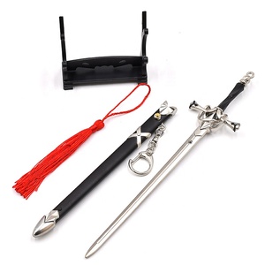 Japonés clásico Anime <span class=keywords><strong>destino</strong></span> papel Joan White juguete espada llavero Metal artesanía 22cm Flick botón fabricantes en Stock - Product Image 2