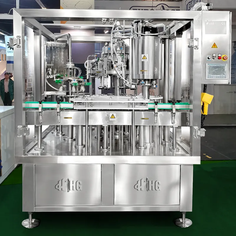 Automatic glass bottle/can rinser filler and capper/sealer beer packaging machine