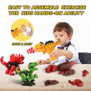 Jouet de dinosaure à démonter et assembler soi-même, ensemble de construction, puzzles d'animaux avec perceuse électronique pour enfants - Product Image 3