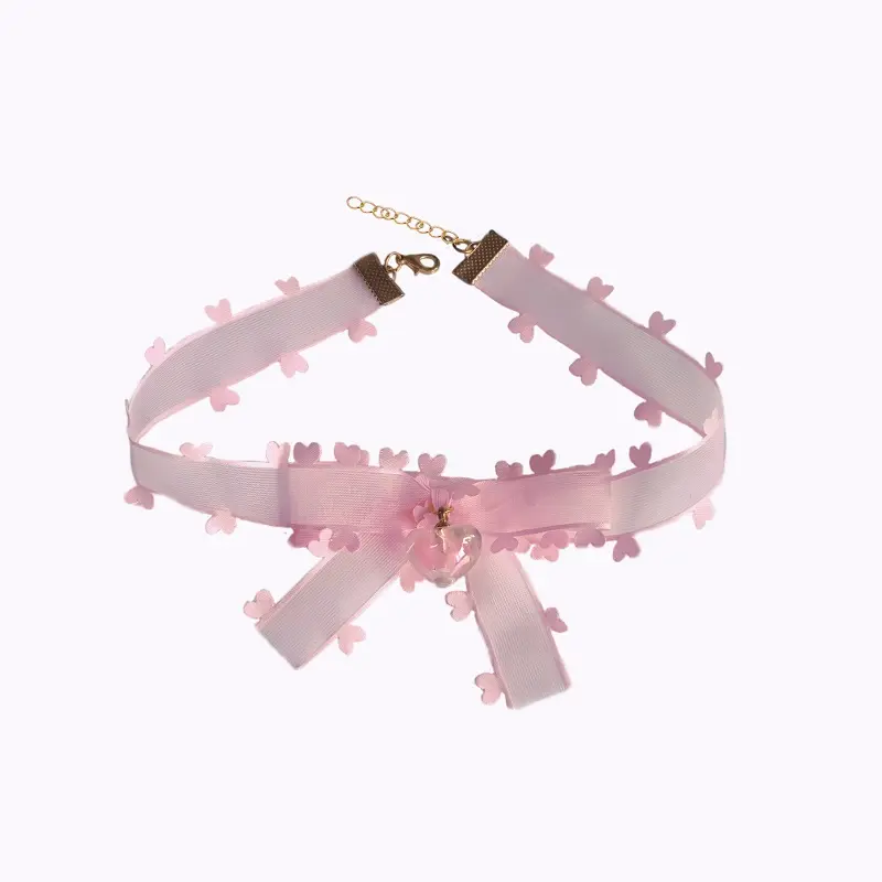 XIMO Design Choker Rose Coeur ODM Mignon Charme Bijoux À La Mode Europe et Amérique Fille Femmes Collier Ras Du Cou