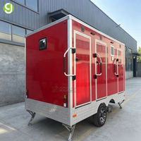 Remorque de toilettes mobiles Goeasy à 3 postes, couleur personnalisée pour les entreprises de location d'événements