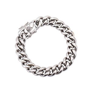Bracelet chaîne cubaine en acier titane pour homme, maillons épais, style géométrique, bijoux punk moto - Product Image 4