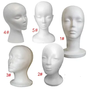 Male Female Styrofoam Mannequin Head Cosmetics Model Wig Display Foam Mannequin Glasses Hat Hairpieces Stand DIY Painting Props
