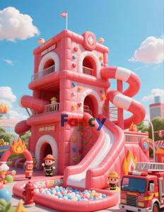 Nouvel arrivage Grand toboggan château gonflable dragon rose/toboggans secs d'occasion commerciaux/toboggans secs d'été à vendre - Product Image 3