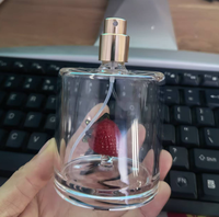 Botol Semprot Parfum Kaca Borosilikat Kosong dengan Dekorasi Kaca 3D Terintegrasi, Penyemprot Emas, Botol Parfum Isi Ulang