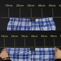 Caleçon Homme Classique Bleu à Carreaux 100% Polyester Respirant Mid Rise Summer Loose Casual Beach Shorts Stock Douzaine Vente en gros