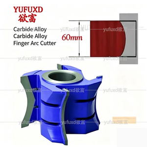 เครื่องมืองานไม้ YUFU ใบมีดคาร์ไบด์แบบไม่เคลือบผิว สำหรับงานกัดแต่งขอบโค้งมน ใบมีดครึ่งวงกลม รับผลิตตามแบบ OEM ความแข็ง HRC 60 - Product Image 1