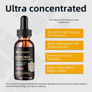 Potente 10,000mcg Biotina Gotas 60 Botellas Producto de belleza para uñas saludables Piel del cabello con 3X Tabletas de mayor absorción - Product Image 6