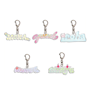 Custom Creative Color Japanese Coffee Shop Flash Name <b>Anime</b> Pattern UV Printed Brand Cartoon Style Acrylic Key Chain Bag - Product Image 1