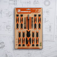 Jeu de tournevis combinés HORN OEM, manche chromé/fini naturel, taille double usage, embouts interchangeables, usine du Henan