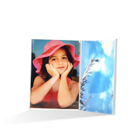 Support de table en acrylique transparent double face en forme de V pour cadre photo, idéal pour affichage de photos DIY, menus et prix publicitaires