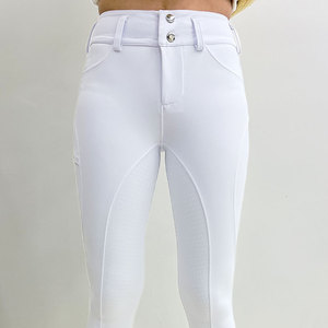 Ropa Ecuestre de Diseño Personalizado, Pantalones de Montar para <span class=keywords><strong>Mujer</strong></span> en Tela Reciclada, Breeches de Silicona Completa con Cierre, Leggings de Equitación - Product Image 3
