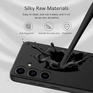 Custodia per cellulare SHT in silicone morbido, resistente e elegante, nera, con design Armor per S25, anti-caduta, testata e verificata - Product Image 4